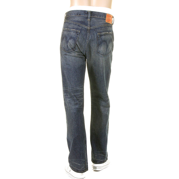 Vintage Cut Hard Wash SC41947H Dark Blue Selvedge Denim Jeans CANE5254