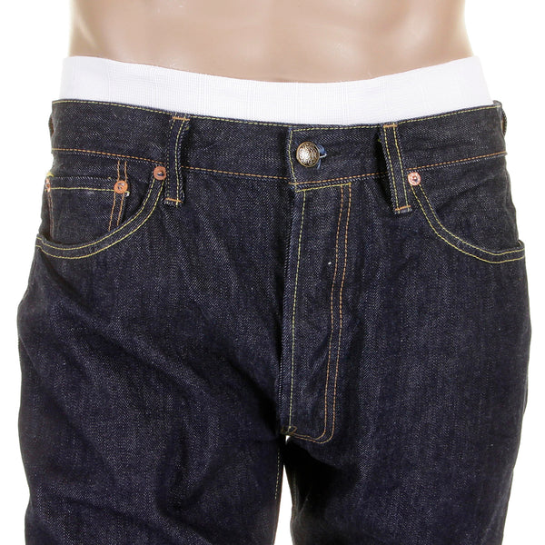 Slimmer Cut Navy SC40724A One Wash Selvedge Denim Jeans CANE2279