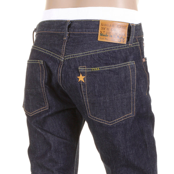 Slimmer Cut Navy SC40724A One Wash Selvedge Denim Jeans CANE2279