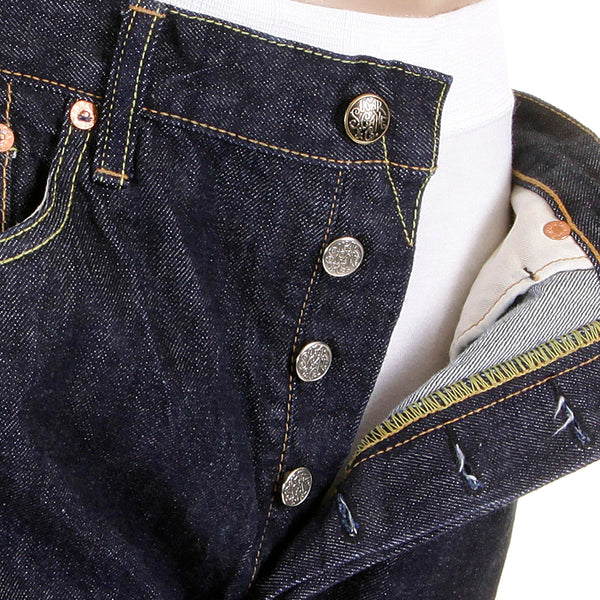 Slimmer Cut Navy SC40724A One Wash Selvedge Denim Jeans CANE2279
