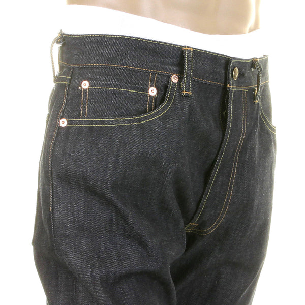Non Wash Slimmer Fitting SC40724N Navy Selvedge Denim Jeans CANE2833