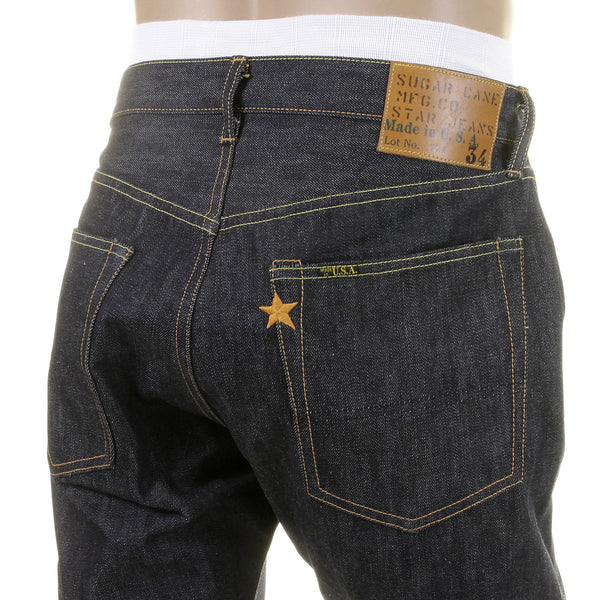 Non Wash Slimmer Fitting SC40724N Navy Selvedge Denim Jeans CANE2833