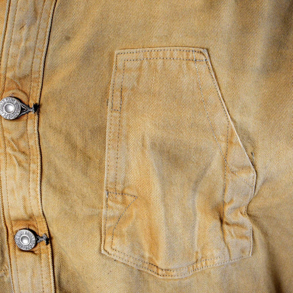 Sugarcane Mens SC12241H Fiction Romance Vintage Wash Workwear Denim Jacket/Overshirt in Brown CANE2830