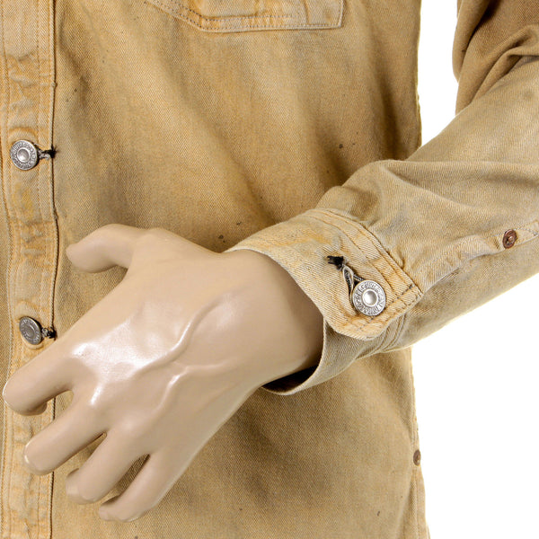 Sugarcane Mens SC12241H Vintage Wash Brown Fiction Romance Denim Workwear Jacket/Overshirt CANE2830A