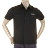 Sugarcane Mens SC35464 Short Sleeve Regular Fit Black Pleasure Valley Work Shirt CANE0246