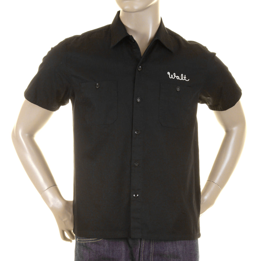 Sugarcane Mens SC35464 Short Sleeve Regular Fit Black Pleasure Valley Work Shirt CANE0246