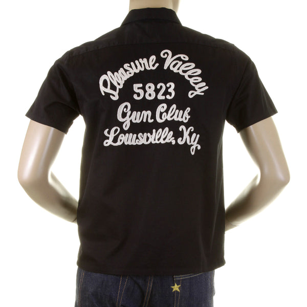 Sugarcane Mens SC35464 Short Sleeve Regular Fit Black Pleasure Valley Work Shirt CANE0246