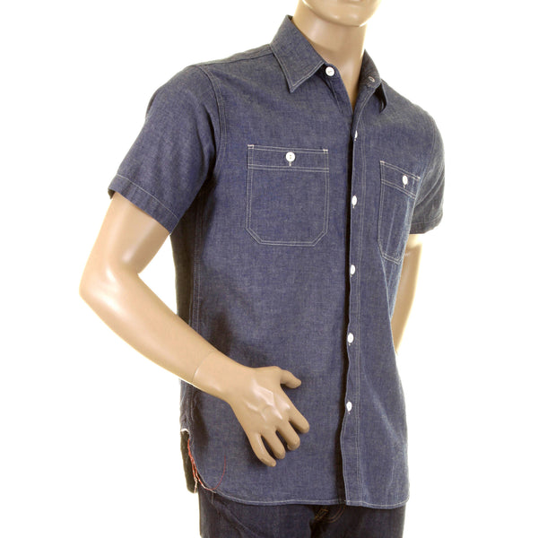 Sugar Cane SC35454 denim blue chambray work shirt CANE0245