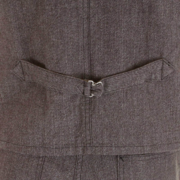 Sugarcane Mens SC12243 Vintage Cut 1940s Style Cover Engineer Cotton Waistcoat Vest in Charcoal Black CANE0251