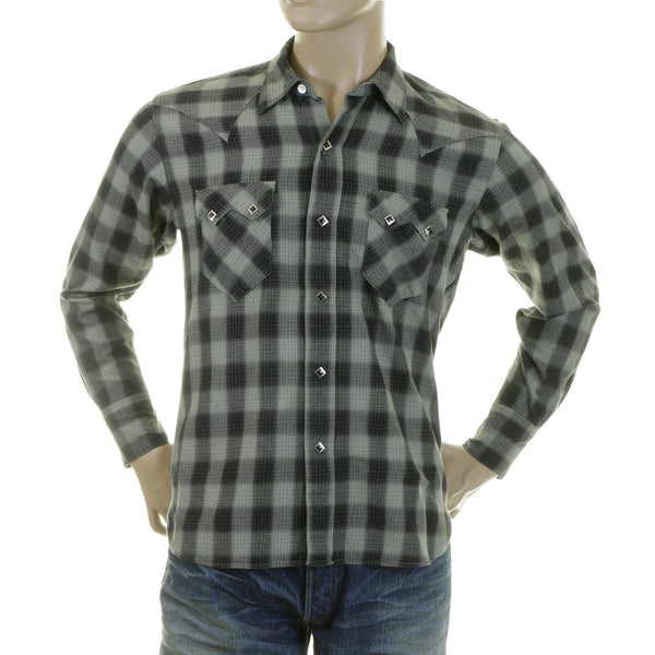 Grey Check SC25371 Western Shirt with Diamond Shaped Buttons CANE2825