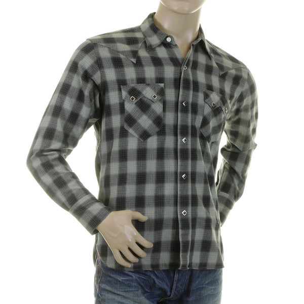 Grey Check SC25371 Western Shirt with Diamond Shaped Buttons CANE2825