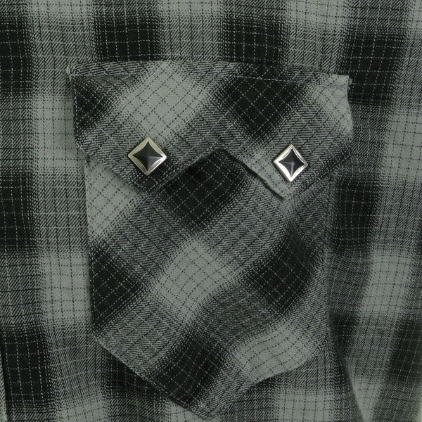 Grey Check SC25371 Western Shirt with Diamond Shaped Buttons CANE2825