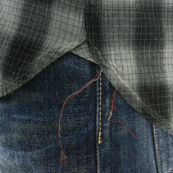 Grey Check SC25371 Western Shirt with Diamond Shaped Buttons CANE2825