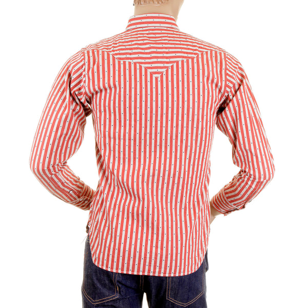 Doddy Red and Off White SC25369 Striped Shirt with Navy Stars CANE2280