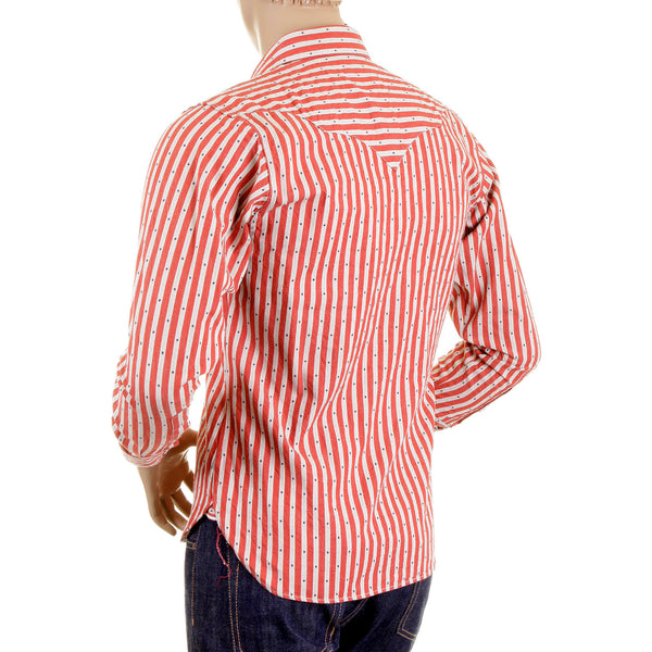 Doddy Red and Off White SC25369 Striped Shirt with Navy Stars CANE2280