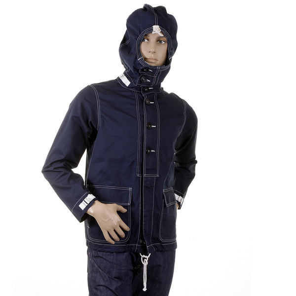 Lightweight Full Zip SC12164 Navy Herringbone Hooded Jacket CANE2104