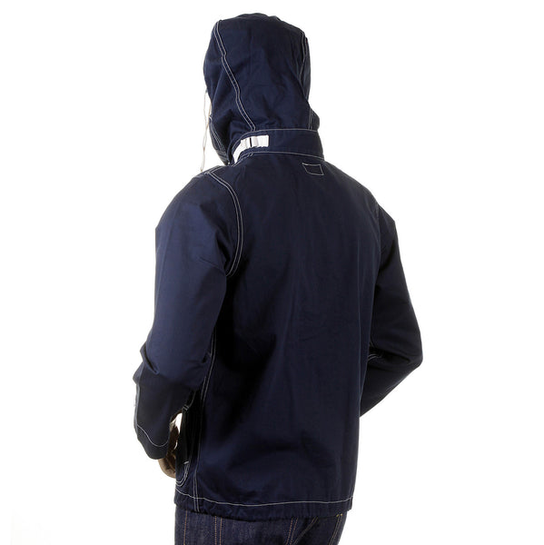 Lightweight Full Zip SC12164 Navy Herringbone Hooded Jacket CANE2104