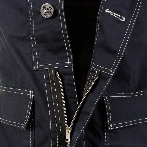 Lightweight Full Zip SC12164 Navy Herringbone Hooded Jacket CANE2104