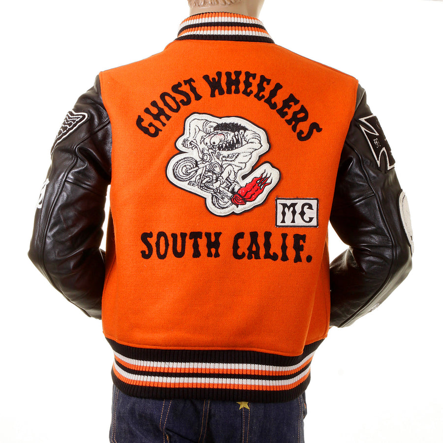 Sugar Cane WV12077 Whitesville 30oz Wool melton set in award Letterman Ghost Wheelers stadium jacket CANE2099
