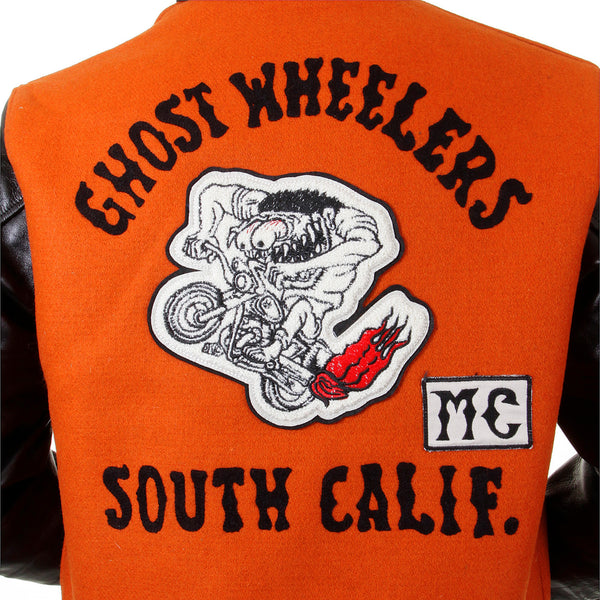 Sugar Cane's Whitesville WV12077 159 30oz Wool melton set in award Letterman Ghost Wheelers stadium jacket CANE2099