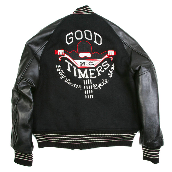 Good Timers Embroidered WV11376 Raglan Sleeve Varsity Jacket WHIT3782