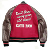 Cats Paw Embroidered WV11376 Raglan Sleeve Varsity Jacket WHIT3783