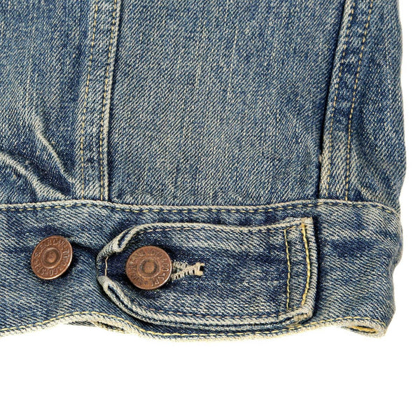 Sugar Cane Mens SC11962H Regular Fit Vintage Cut Hard Wash Western Style Blue Denim Jacket CANE9035