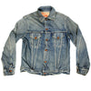 Sugar Cane Mens SC11962H Regular Fit Vintage Cut Hard Wash Western Style Blue Denim Jacket CANE9035