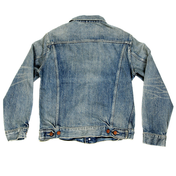 Sugar Cane Mens SC11962H Regular Fit Vintage Cut Hard Wash Western Style Blue Denim Jacket CANE9035