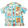 Sun Surf Mens SS33326 Hawaiian Blue Regular Fit Short Sleeve Cuban Collar Shirt with Fly to the Paradise Print SURF9050