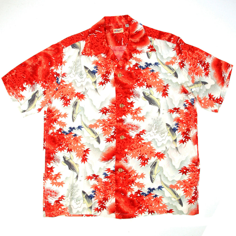 Sun Surf Mens SS33333 Red Regular Fit Short Sleeve Cuban Collar Hawaiian Shirt with Wild Sweetfish Print SURF9059