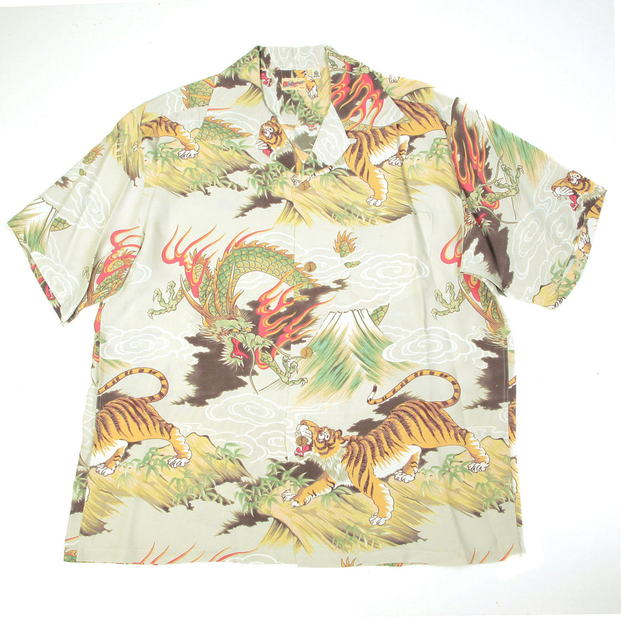 Shirt Sun Surf Hawaiian shirts SS33334 Hawaiian Fighting Dragon & Tiger Shirt