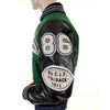 Green and Black Leather Sleeve WV12310 Award Spartans Jacket WHIT1092