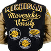 Sugar Cane's Whitesville Letterman WV12310 30oz melton wool set in award Mavericks stadium jacket WHIT1091