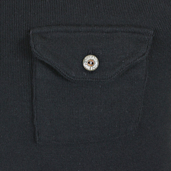 Black Long Sleeve SC65293 Fiction Romance Henley Neck T-shirt CANE1083