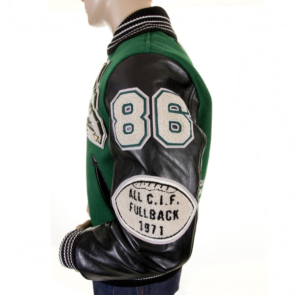 Dark Green and Black WV12310 Spartans Stadium Award Jacket CANE1092