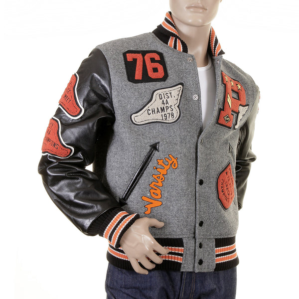 Grey and Black WV12310 Philadelphia Champions Varsity Jacket CANE1085