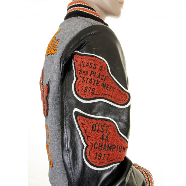 Grey and Black WV12310 Philadelphia Champions Varsity Jacket CANE1085