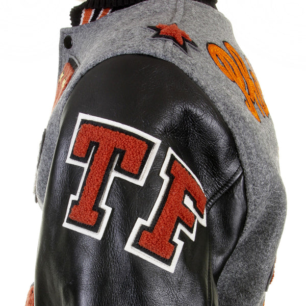 Grey and Black WV12310 Philadelphia Champions Varsity Jacket CANE1085