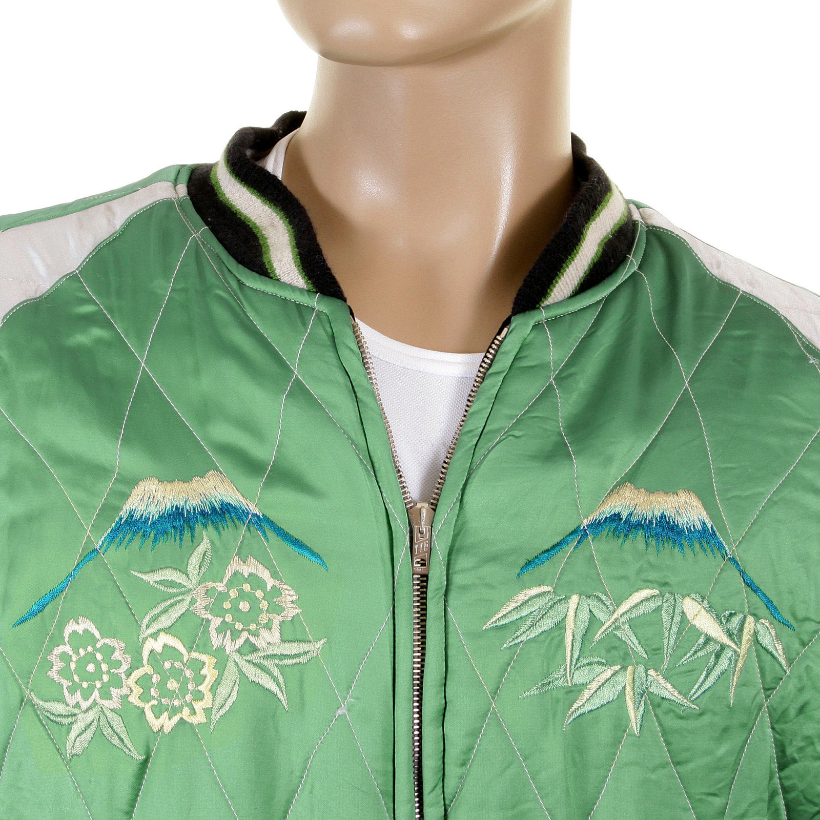 Giant Panda TT12420 Pale Green and Silver Souvenir Jacket TOYO1084