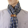 Sugarcane Blue Palaka SC01968A One Wash Vintage Cut Stole for Men with Leather Stole Ring CANE2694