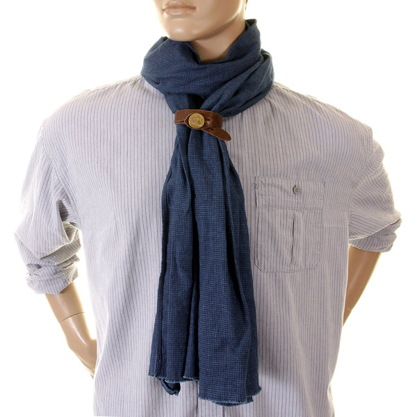 Sugar Cane navy houndstooth one wash SC01969A stole scarf CANE2726