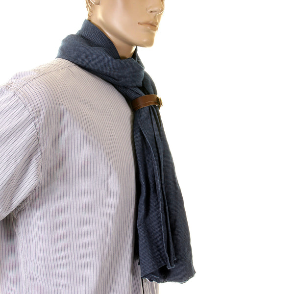 Sugar Cane navy houndstooth one wash SC01969A stole scarf CANE2726