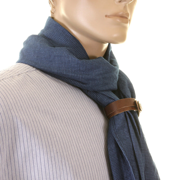 Sugar Cane navy houndstooth one wash SC01969A stole scarf CANE2726