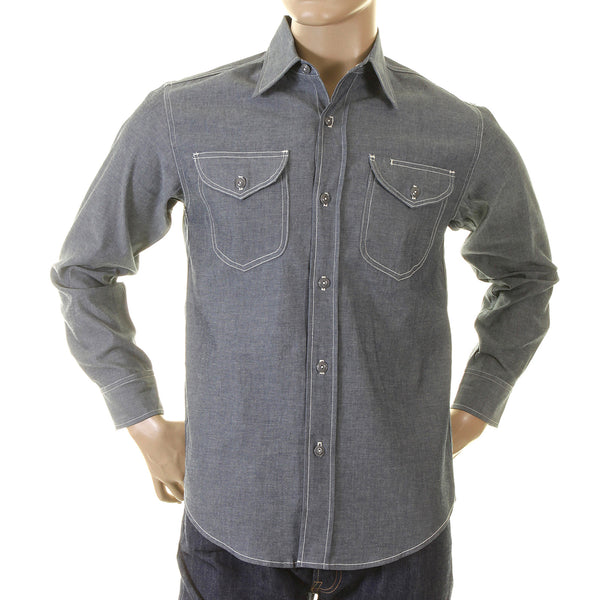 Navy Chambray Non Wash SC25638N Vintage Cut Work Shirt CANE2021