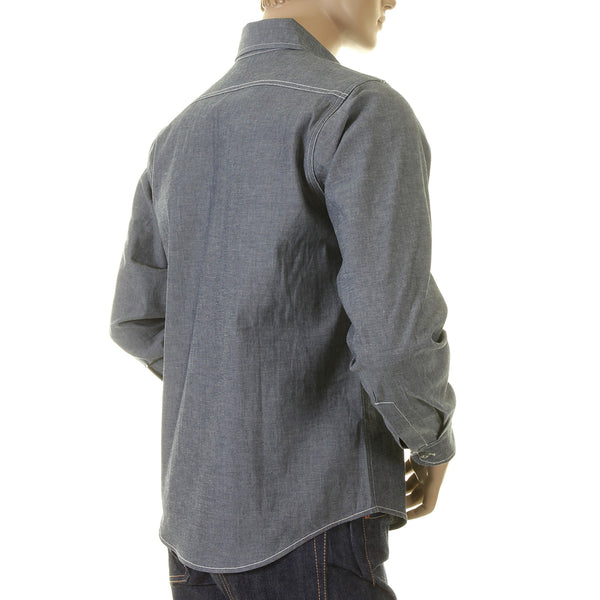 Navy Chambray Non Wash SC25638N Vintage Cut Work Shirt CANE2021