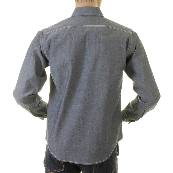 Navy Chambray Non Wash SC25638N Vintage Cut Work Shirt CANE2021