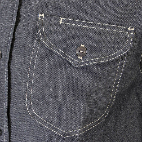 Navy Chambray Non Wash SC25638N Vintage Cut Work Shirt CANE2021