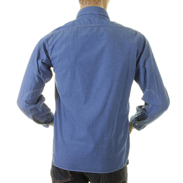 Sugar Cane VAT DYE blue chambray SC25513 work shirt CANE2017