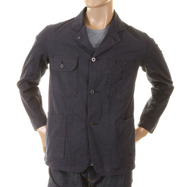 Navy Pinstriped Regular Fit SC12455 Vintage Cut Work Jacket CANE2016